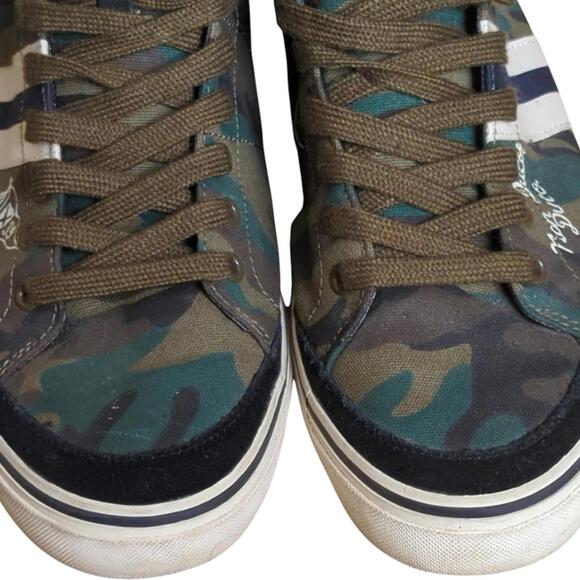 Polo Ralph Lauren Men's 10.5 D Solomon Downhill Skier Canvas Sneakers Olive Camo - Picture 3 of 11